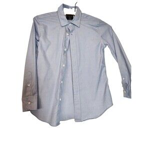 CREWCUTS J.CREW Boys Point Collar Ludlow Shirt Blue Long Sleeve Button Down sz 8